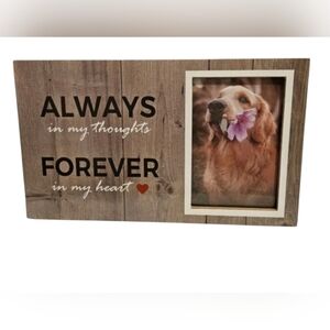 Always & Forever in My Thoughts Heart Pet Memorial Frame Brown 4"x6" Dog Cat New
